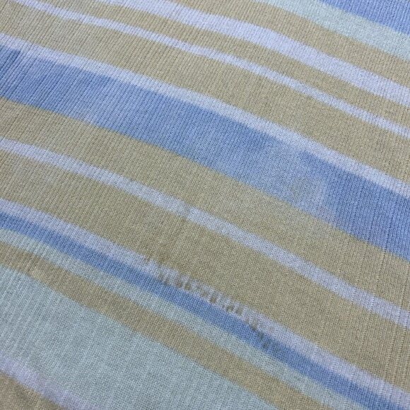 Vintage ribbed polo shirt short sleeve multicolor striped pullover women L/XL - Picture 3 of 12